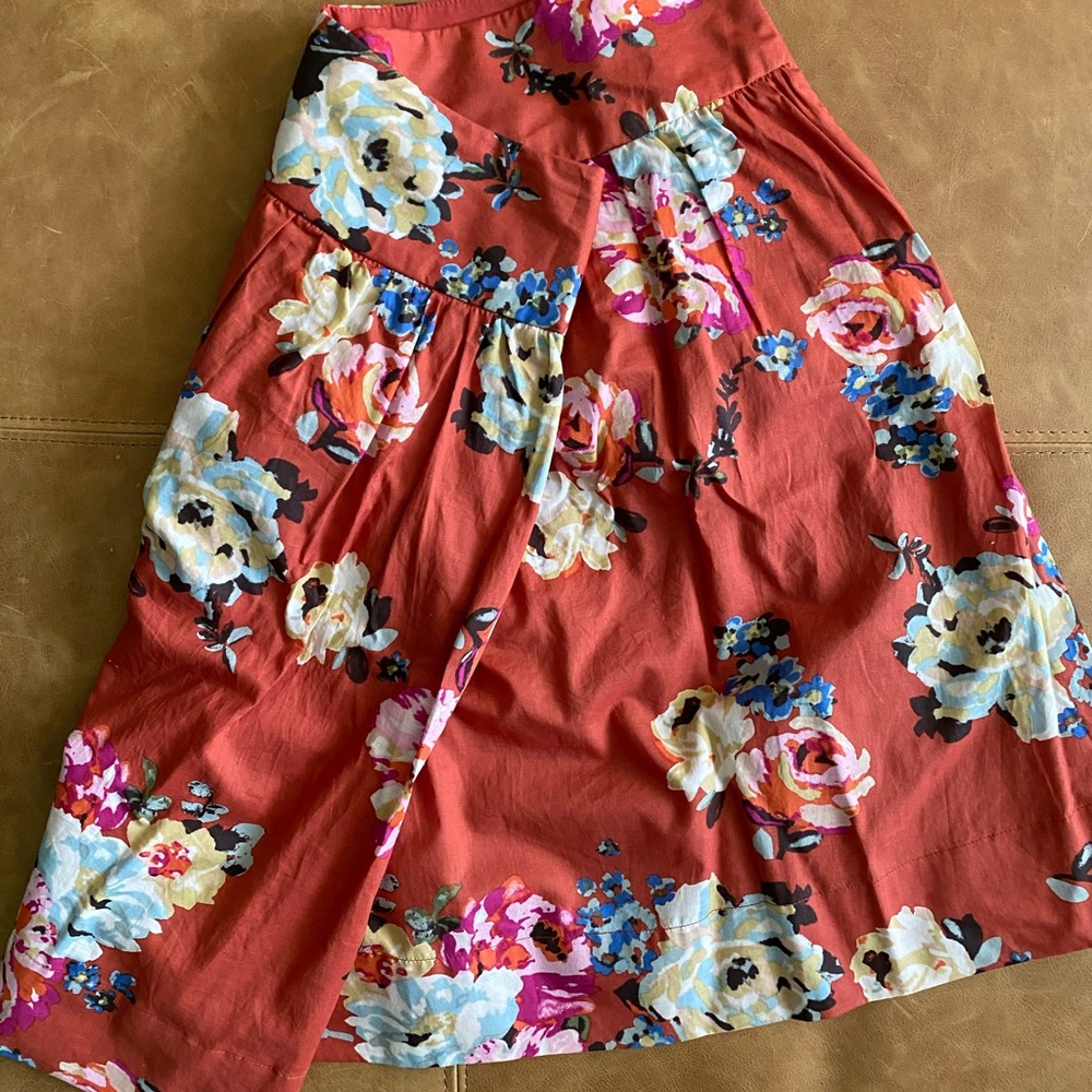 Garnet Hill rust rose garden skirt
